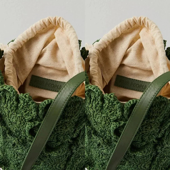 Free People Best In Show Bucket Bag in Hunter Green NWOT $108 - Picture 9 of 12